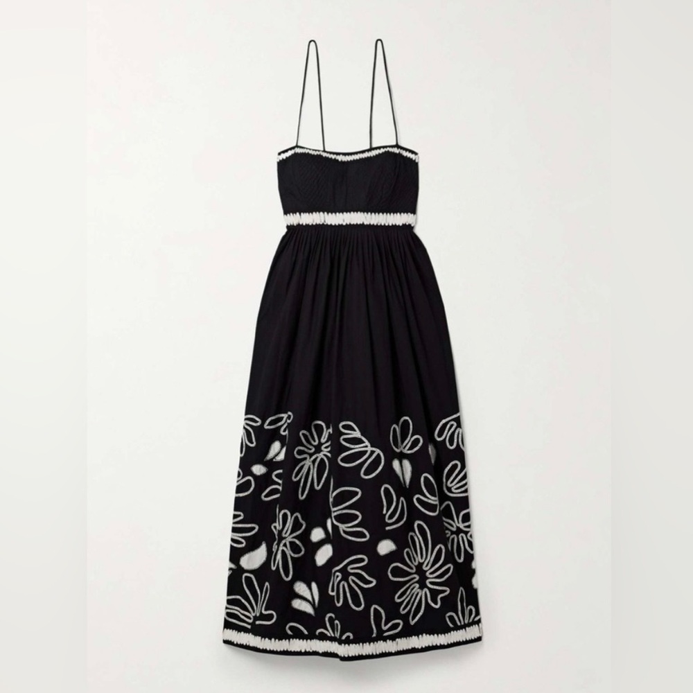 Ulla Johnson New Hollis Embroidered Cotton Long Dress Size 10 - Picture 4 of 16